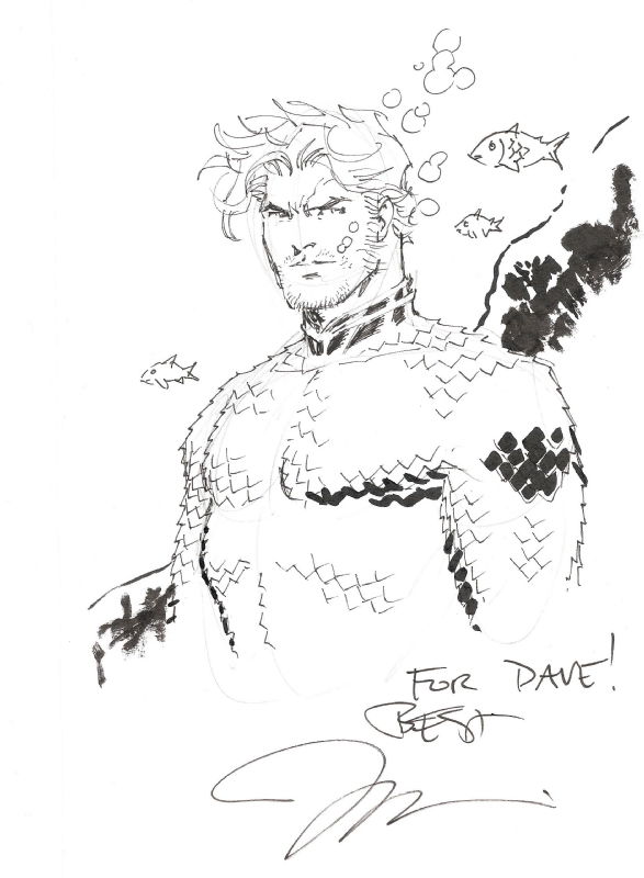 Aquaman Jim Lee In Dave Nguyens Hardback Bound Sketch Book 2010